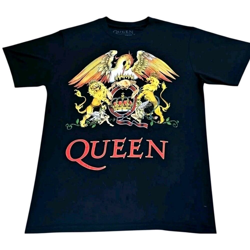 Queen Official Crest T Shirt S Adult Band Tee Vintage Style Black